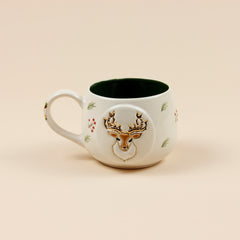 Teetasse | Kaffeetasse | Mit einer „Hirsch" verziert | Handgemacht aus Keramik getöpfert | Mit Echtgold Elementen | Designer Tasse Teetasse | Kaffeetasse | Mit einer „Hirsch" verziert | Handgemacht aus Keramik getöpfert | Mit Echtgold Elementen | Designer Tasse