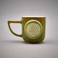 Teetasse | Kaffeetasse | Blume des Lebens  | Handgemacht aus Keramik getöpfert | Designer Tasse