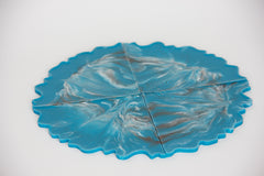 Untersetzer für Glas I 4er Set | Epoxy | Marineblau | Epoxidharz | Handgemacht | Getränkeuntersetzer | Tischdekoration