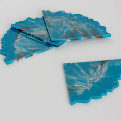 Untersetzer für Glas I 4er Set | Epoxy | Marineblau | Epoxidharz | Handgemacht | Getränkeuntersetzer | Tischdekoration