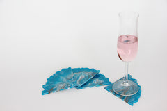 Untersetzer für Glas I 4er Set | Epoxy | Marineblau | Epoxidharz | Handgemacht | Getränkeuntersetzer | Tischdekoration