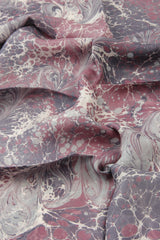 Seidentuch handgemacht | Damen | Bordeaux- Anthrazit | Elegant & Luxuriös | Ebruli | 100% Seide | Einzigartiges Designerschal
