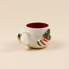 Teetasse | Kaffeetasse | Mit „Weihnachtsstrümpfe" verziert | Handgemacht aus Keramik getöpfert | Mit Echtgold Elementen | Designer Tasse
