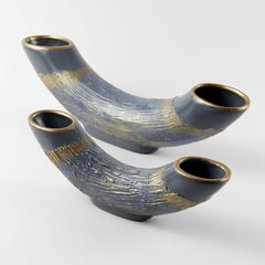 Vase 2-Teilig | Keramik | Röhrenvasen-Set Palladium | Getöpfert | Dekovase | Handgemacht & Handbemalt | Designer Stück | Moderne Vase
