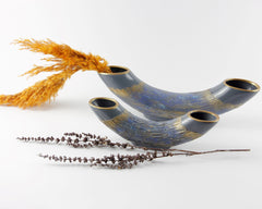 Vase 2-Teilig | Keramik | Röhrenvasen-Set Palladium | Getöpfert | Dekovase | Handgemacht & Handbemalt | Designer Stück | Moderne Vase