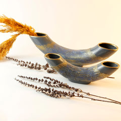 Vase 2-Teilig | Keramik | Röhrenvasen-Set Palladium | Getöpfert | Dekovase | Handgemacht & Handbemalt | Designer Stück | Moderne Vase