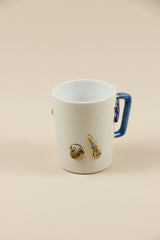 Teetasse | Kaffeetasse | „Leben im Meer" mit „Seestern&Muscheln verziert | Handgemacht aus Keramik getöpfert | Mit Echtgold Elementen | Designer Tasse