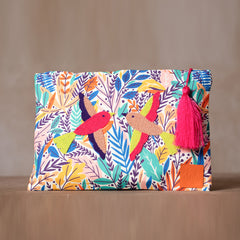 Handtasche für Damen | Vogel - Motiv | Bunt | Damentasche | Handgemacht | 34 cm x 23,5 cm