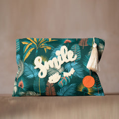Handtasche für Damen | Smile - Motiv | Blau-Türkis | Damentasche | Handgemacht | 34 cm x 23,5 cm