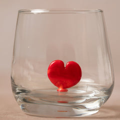 Trinkglas mit figur | Herz | 3D | Murano Glas | Glas mit Figur | Handgemacht | Wasserglas | Tasse