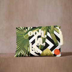 Handtasche für Damen | OH LA LA - Motiv | Beige | Designer Damentasche | Handgemacht | 34 cm x 23,5 cm